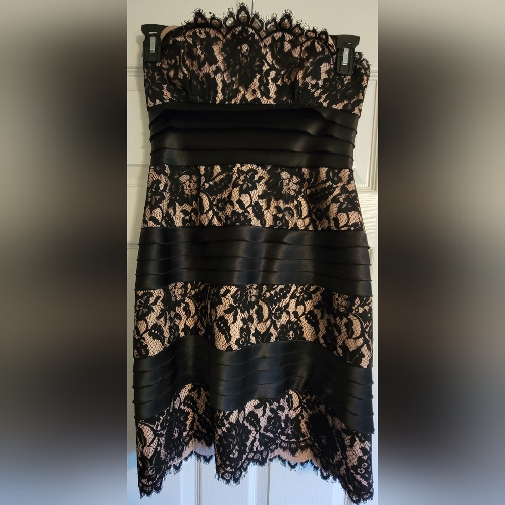 Bcbgmaxazria Strapless Lace Dress - Gem